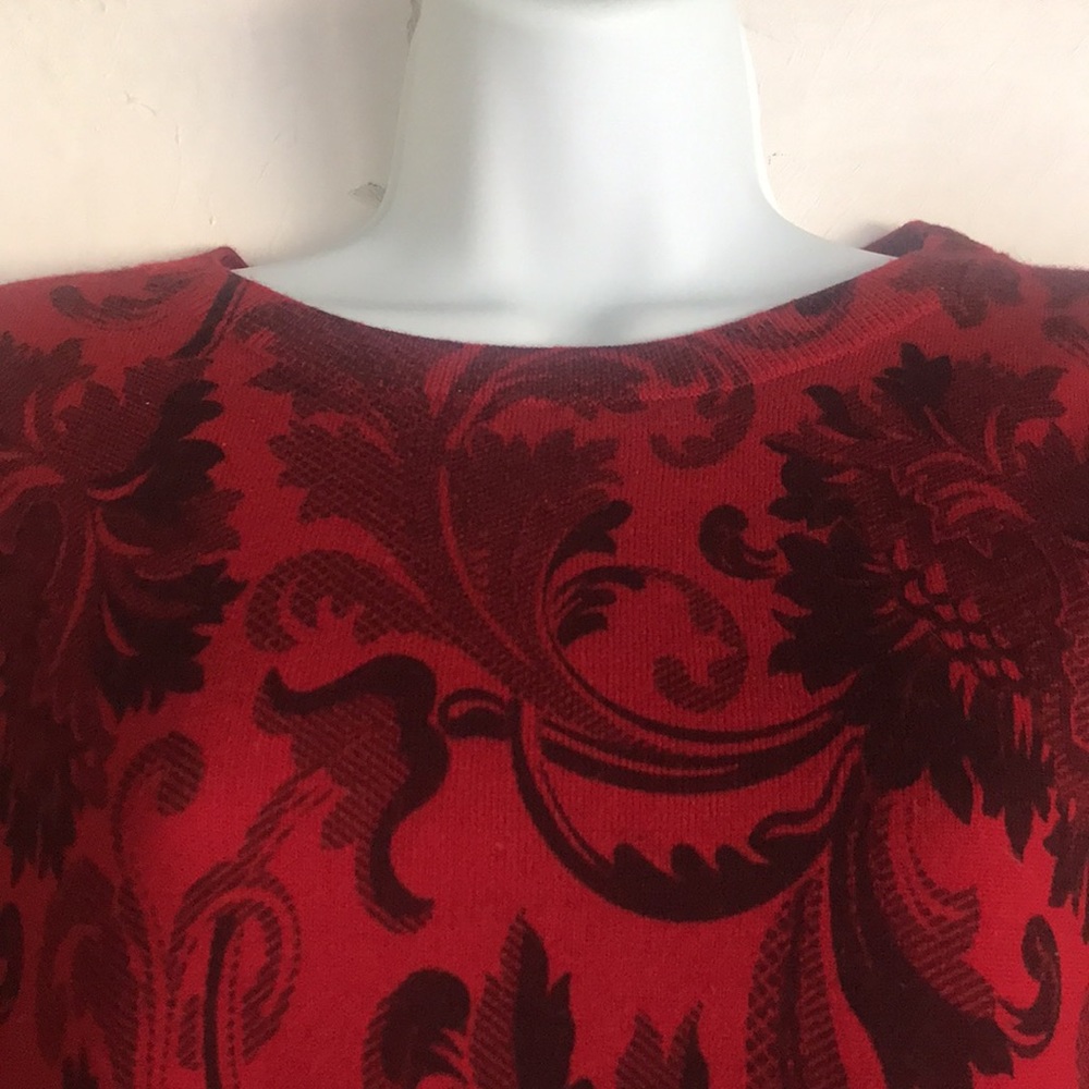 Merino wool red pullover sweater Talbots XS